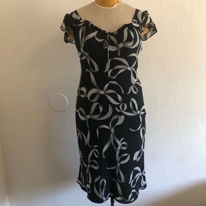 Vintage 90s Silk Bow Dress, Size 8